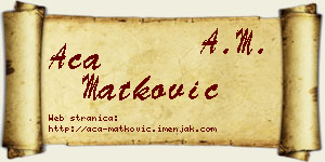 Aca Matković vizit kartica